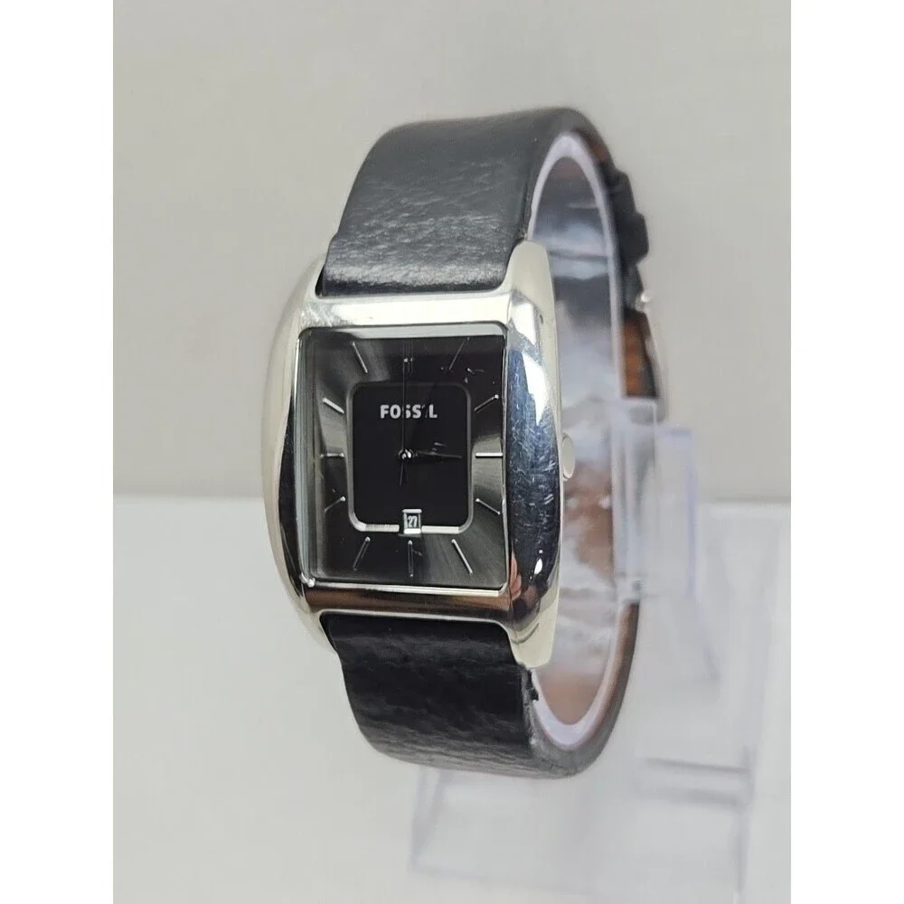 Fossil Arkitekt FS4510 Mens Tonneau Leather Date Watch New Battery 5ATM 50M